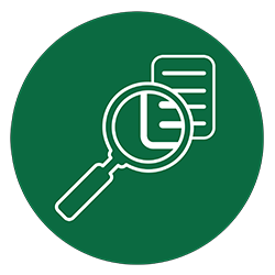 Learn To Icon - magnifying glass looking at page